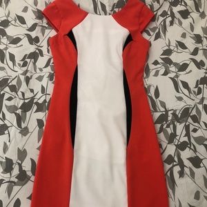 Orange and white dress